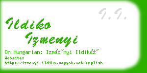 ildiko izmenyi business card